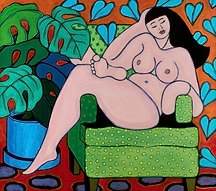 [ 'Girl in a green chair', Sharon Hudson]