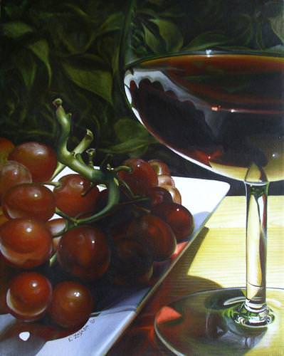 [ Red Wine and Grapes, Emily Zasada ]