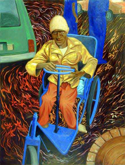 [ Senegalese cripple in wheelchair ]
